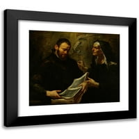 Gioacchino assereto crna modernog uokvirenog muzeja Art Print pod nazivom - Sveti Augustin i Saint Monica