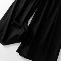 Ležerne pantalone za žene Culottes Pamuk široke noge Palazzo hlače Elastične struke Capri pantalone