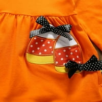 Halloween Toddler Baby Girl Halloween Baby Girl Odjeća za odjeću SANDY CUN GORN Ispis crno-narančasta