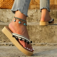 Dame cipele platform flip flops modni flip flops papuče za plažu boemske sandale crne boje