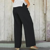 Ženske hlače Ležerne prilike u boji labavi džepovi Elastični struk duge pantalone za žene za žene