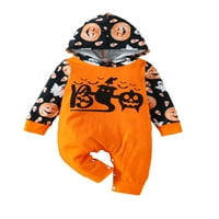 Peyakidsaa Halloween Romper Bodysuit Baby Boy Boy Girl bundeve s kapuljačom dugih rukava odjeću