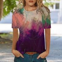 B91XZ majice za žene Grafički ženski casual modni ispisani uzorak kratki rukav okrugli vrat majica gornja