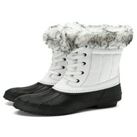 Daeful Dame Snow Boot čipke Up zimskih cipela okrugle cipele sa patki patke na otvorenom protiv klizanja