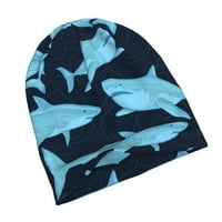 Plavi morski psi Slouchy Beanie za žene Muškarci Stretch Sleep Hat Function Poklon Jesenska casual Headwear