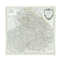 Vaugondy Antique of Bohemia, Moravska i Šleska karta