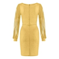 Ljetne haljine trendy rukava Mini labava polka dot V-izrez haljina žuta 5xl