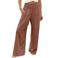 Gathrrgyp hlače plus veličine za žene, ženske hlače sa širokim nogama visokih struka pravne hlače casual