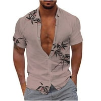Ljetne havajske majice za muškarce Ležerne tipke Down kratki rukav Grafički kratki majica Trendy za