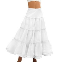 Rewenti suknja za žene bez kostiju puna suknja Komplet svadbene suknje puna suknja na pola suknje bijela