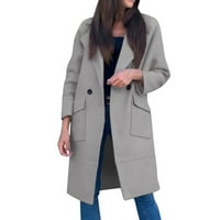 Žene pune boje casual blezer dvostruka jakna s dugim rukavima bluza s tankim radom FFICE poslovni kaput