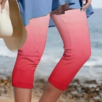 Naughtyhood ženske atletičke obrezirane hlače cvjetne ispise casual elastične strugove na plaži hlače yoga hlače gamaše za žene s