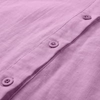 Ženski vrhovi Ljetni casual kratki rukav V-izrez labava bluza ljubičasta s