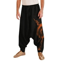 Puawkoer joga casual labav pukovnik tiskane pantalone Etničke sportske pantalone Muške hlače Muške modne