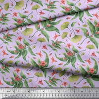 Soimoi ljubičasta teška platna od listova od tkanina i azalija cvjetni tiskani tkaninski dvorište širom