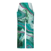 Edvintorg široke pantalone za noge za žene Ležerne prilike za ispis elastične sredine struka Udobne