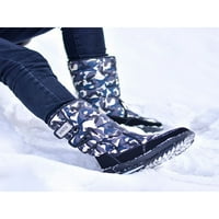 Crocowalk Ženske muškarce Tople cipele plišane obloge čizme FAU FUR ​​zimske čizme Unise Rad bez klizanja Mid Calf ženske plave kamuflažne žene
