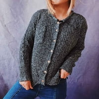 Popust Ženski gumb dolje kardigan jesen modni džemper s dugim rukavima Dressy casual pletene pletene