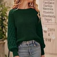 Miayilima džemper za žene Ženski pulover džemper na vratu Ležerne prilike dugih rukava s labavim pletenim