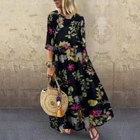 Slatke ljetne haljine za žensko-rukav cvjetni tiskani odmor Boemska labava maxi haljina za žene