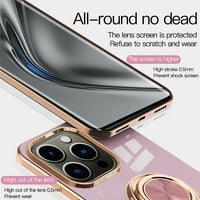 Kompatibilan je s ružinom zlatom iPhone plus za žene Djevojke Kickstand Držač prstena TPU rotacijska