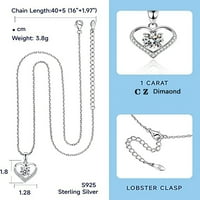 Ogrlica sa srebrnim privjeskom u Atobou Sterling za žene 1.0carat CZ Diamond kubične nakit ogrlice najbolji