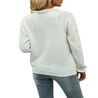 Seyurigaoka Ženski pleteni džemper spuštani kardigan Drveni džemper za ivice ušima Lično bolovanje ženski