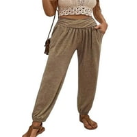 Ženske padžama hlače meke udobne hlače sa visokim strukom s džepovima Spava za spavanje PJ Dno