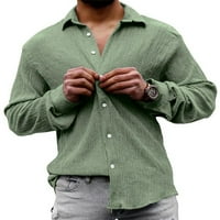 Paille muški vrhovi dugih rukava majica rever izrez Tunika košulja Redovna fit businass bluza zelena