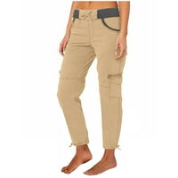 Atletski kratke hlače za žene odobrenje modne casual solidne boje visoke struk teretni pantalone a-line