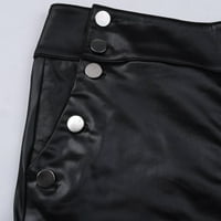 Bacoc kožne pantalone za žene Ženske kožne tajice s visokim strukom Ženske kožne hlače Crne