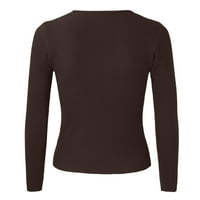 Vedolay Wemens vrhovi ženski pulover džemper jesen casual dugi rukav kornjače, kafe XL