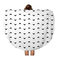 Okrugli ručnik za plažu pokrivač trokutastih blokova Geometrijske figure Uzorak Chevrons Mosaic poligoni