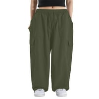 Ženske vrećaste teretne hlače Streetwear DrawString niski struk Hip Hop Joggers Duksev Ležerne prilike Ležerne prilike ravne široke noge sa bočnim džepovima
