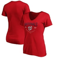 Ženske fanatike markirane crvene vašingtonske državljane uživo za IT V-izrez majicu