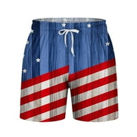Mens Draswstring Workout Sport Shorts Casual Star Stripe Stripe Print Place Shorts Fitness The Horts