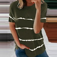 Kakina s majice za žene tiskane majice s kratkim rukavima majice The The Slim Fit Basic Bluzes Army