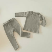 Huppta novorođene dječje djevojke dječake jesenski čvrste pamučne duge rukav duge hlače za spavanje set odjeće
