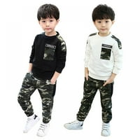 Kid Boys Outfits kamuflažni ispis Postavite majicu s dugim rukavima + pantalone