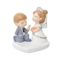 Vjenčani ukras sladak bračni par predlaže ljubljenje zanata za obnove zanata za tortu za kućnu zabavu
