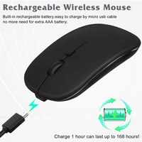 Punjiva Bluetooth tastatura i miš kombinirano ultra tanka pune tipkovnice i miš za ZTE Nubia Red Magic 3s i sve Bluetooth omogućeno MAC tablet iPad PC laptop - sjena siva s crnim mišem