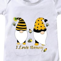 Rovga Baby Girl Bodysuits i Bee Festival i Bee Cartoon Print I Love Honey Print Med Honeeved kratkih