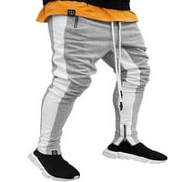 Muškarci Kontrastni boja Duksevi patentni pantalone Pokretne pantalone Sportske jogger hlače