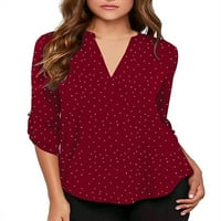 Roswear ženska majica za bluza s dugim rukavima polka tačaka