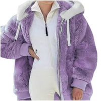 WHLBF Plus Veličina ženske kaputice, žene plus veličina zimski topli labavi plišani kaput sa kapuljačom