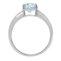1.0ct jastuk rezan plavi simulirani dijamant 14k bijeli zlatni godišnjički zaručnički prsten veličine 5,5
