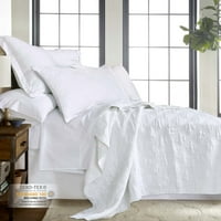 Levte Home - posteljina prednja pamučna leđa - standardni prekriveni šam - opran posteljina - bijela - sham veličine