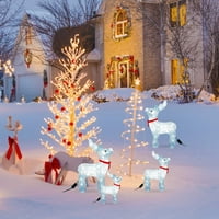 Osvijetljeni božićni jelen Dekora na otvorenom Božićne ukrase sa LED lampicama Umjetna pred lit božićnog prazničnog dekora za prednjeg dijela vrtnog dvorišta Kućica vrt