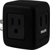 Philips 3-outlet Extender sa zaštitnikom od 2 USB porta, stanica za punjenje, JOULE, uzemljena zidna slavina, 3-prong