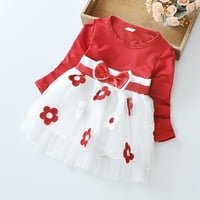 Bow Girls Toddler Kids Patchwork duge tulle haljine s cvijećem rukava za djevojke za djevojke i suknje